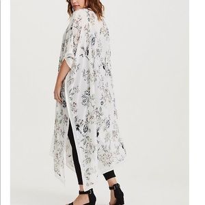 Ivory Floral Maxi Kimono